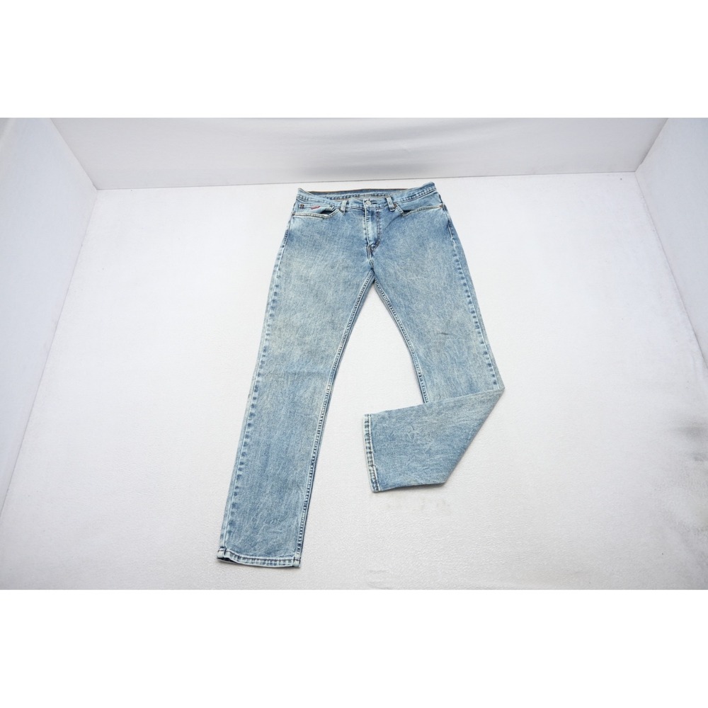 Levi's 511 Slim Jeans Mens 34x32 Light Blue Acid Wash Denim Excellent